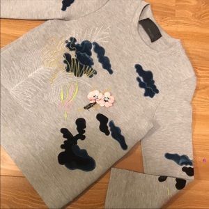 Royal icon cotton floral cloud embellished sweater